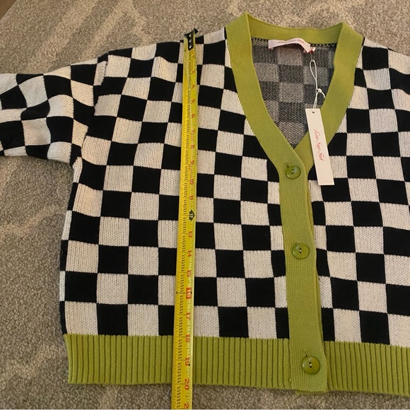 NWOT Lisa Says Gah Checkered Cardigan Sweater - Picture 6 of 7